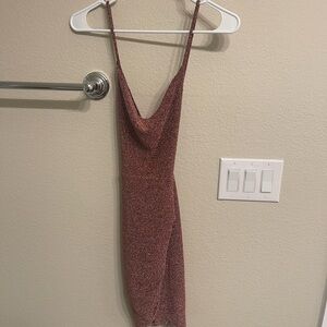 Lulus Sparkle your interest mauve metallic body con mini dress